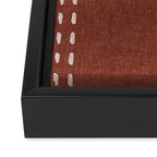 boho vertical stitch - rust Framed Canvas Print Gallery Image 3