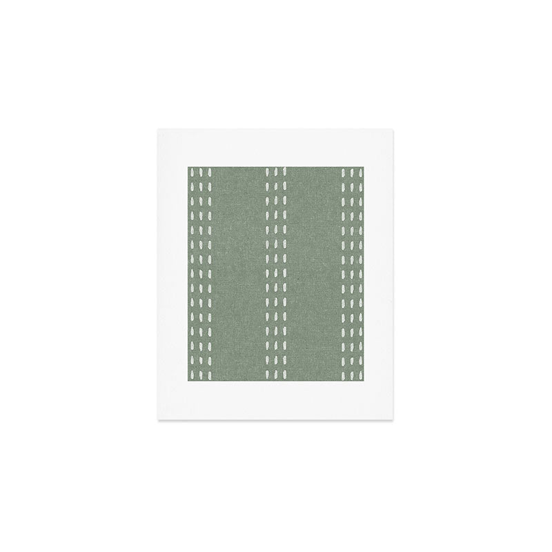 boho vertical stitch - sage Art Print Gallery Image 1