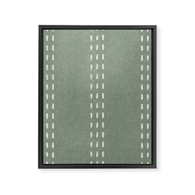 boho vertical stitch - sage Framed Canvas Print Gallery Image 8