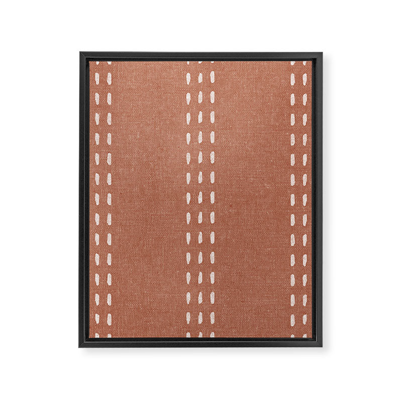 boho vertical stitch - terracotta Framed Canvas Print Gallery Image 8
