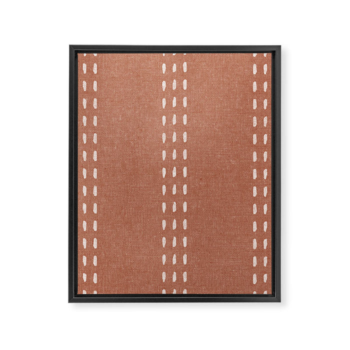 boho vertical stitch - terracotta Framed Canvas Print Gallery Image 1