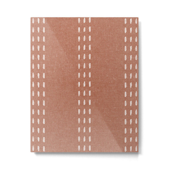 boho vertical stitch - terracotta Metal Print Gallery Image 1