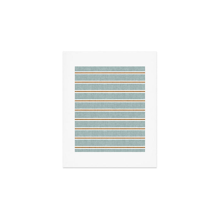 Cadence Stripes - dusty blue and rust Art Print Gallery Image 1