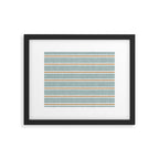 Cadence Stripes - dusty blue and rust Framed Art Print Gallery Image 6