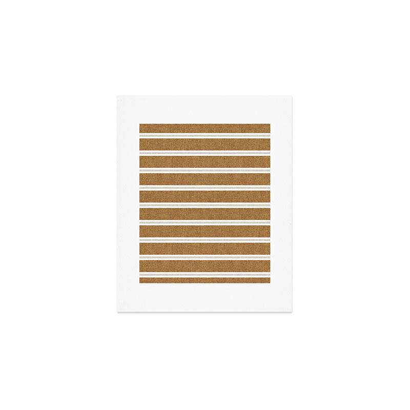 Cadence stripes - rust and beige stripes Art Print Gallery Image 1