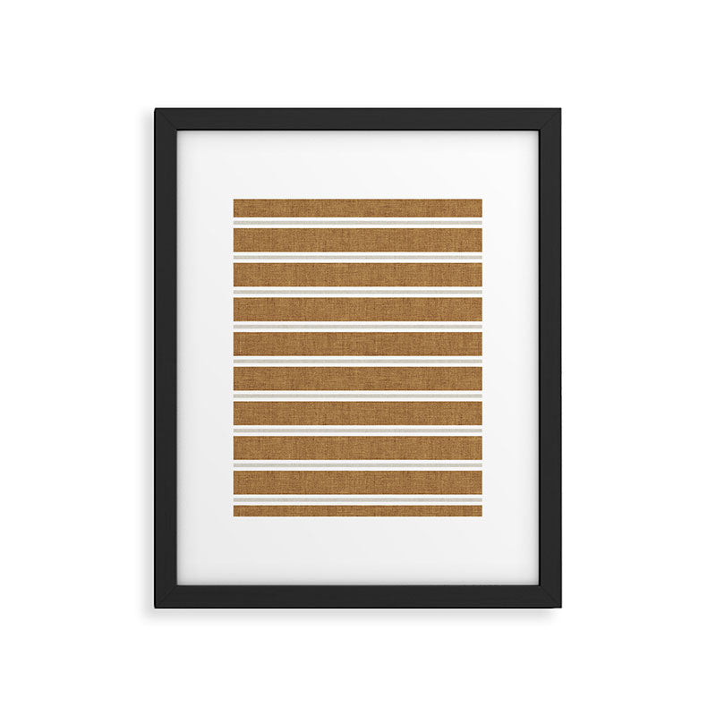 Cadence stripes - rust and beige stripes Framed Art Print Gallery Image 4
