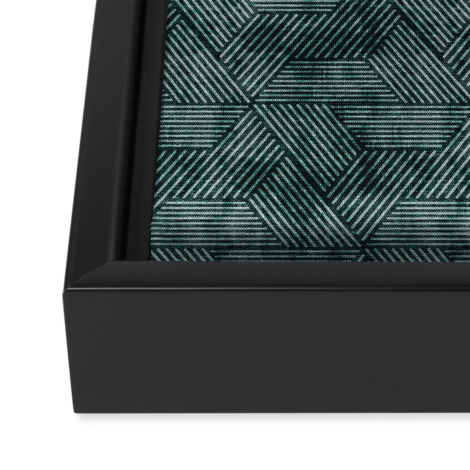 cadence triangles - dark green Framed Canvas Print Gallery Image 3