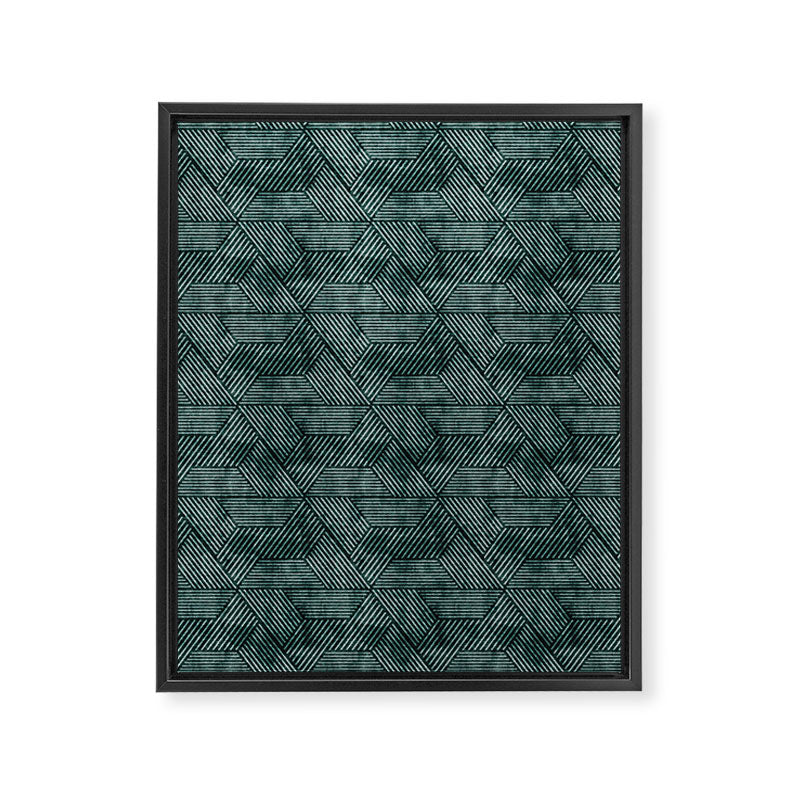 cadence triangles - dark green Framed Canvas Print Gallery Image 8