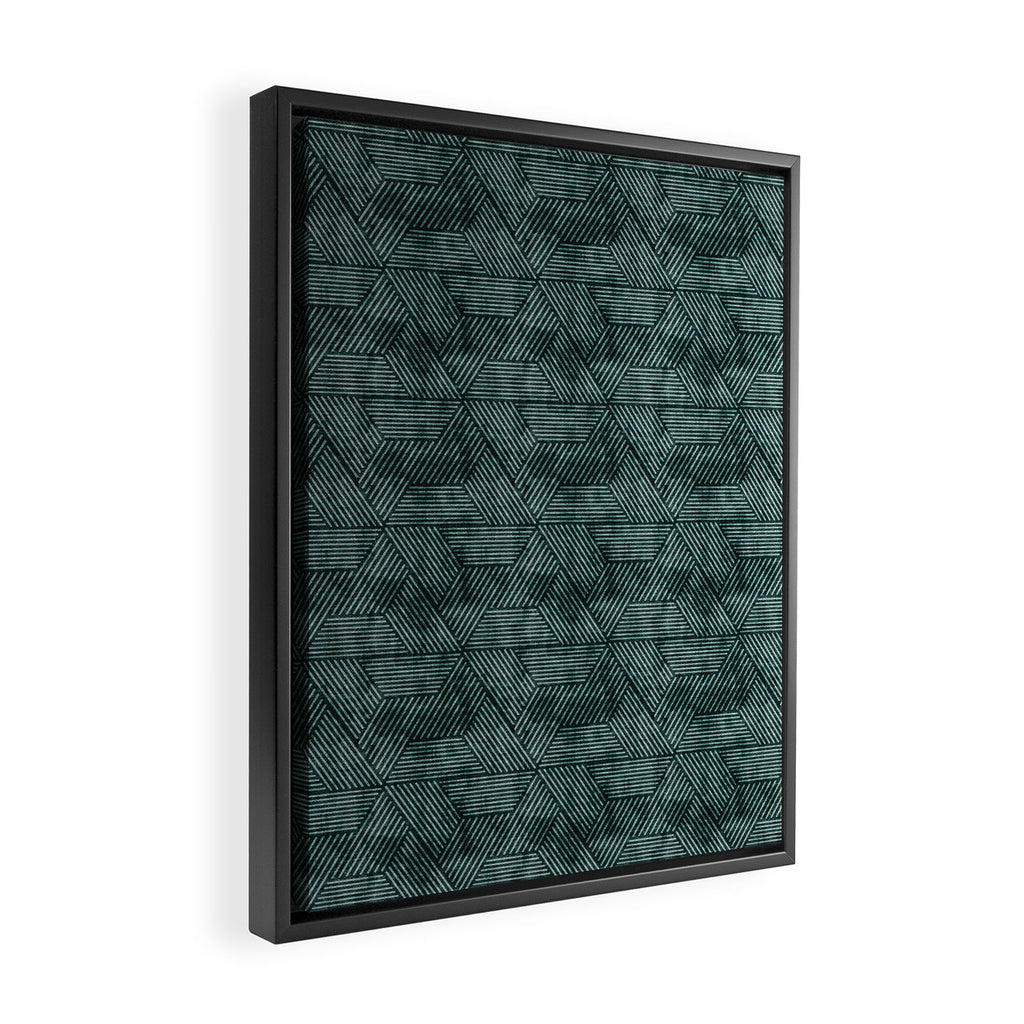 cadence triangles - dark green Framed Canvas Print Gallery Image 2