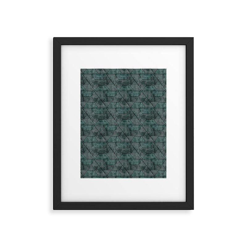 cadence triangles - dark green Framed Art Print Gallery Image 6