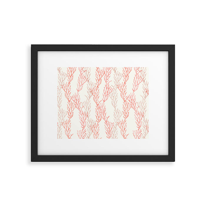 coral - warm pink Framed Art Print Gallery Image 1