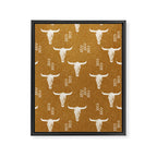 desert skulls - southwest cow skull - gold Framed Canvas Print Gallery Image 8