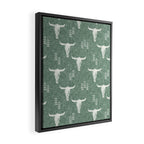 desert skulls - southwest cow skulls on sage Framed Canvas Print Gallery Image 2