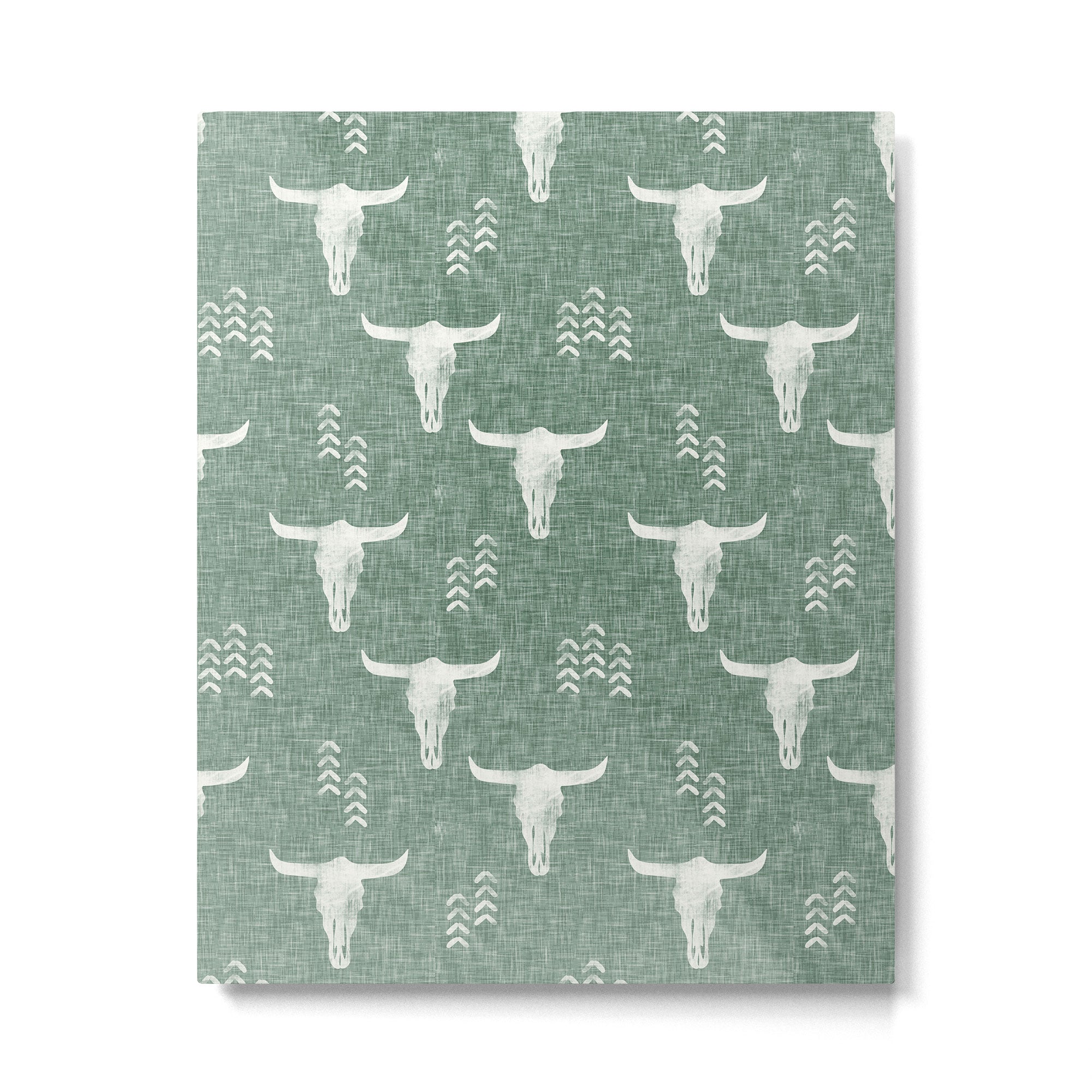 desert skulls - southwest cow skulls on sage Metal Print Gallery Image 6