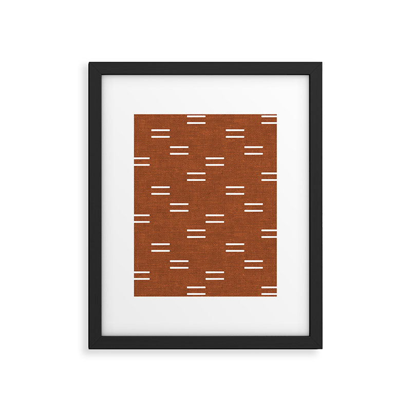 double dash - burnt orange Framed Art Print Gallery Image 4
