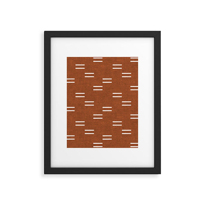 double dash - burnt orange Framed Art Print Gallery Image 1