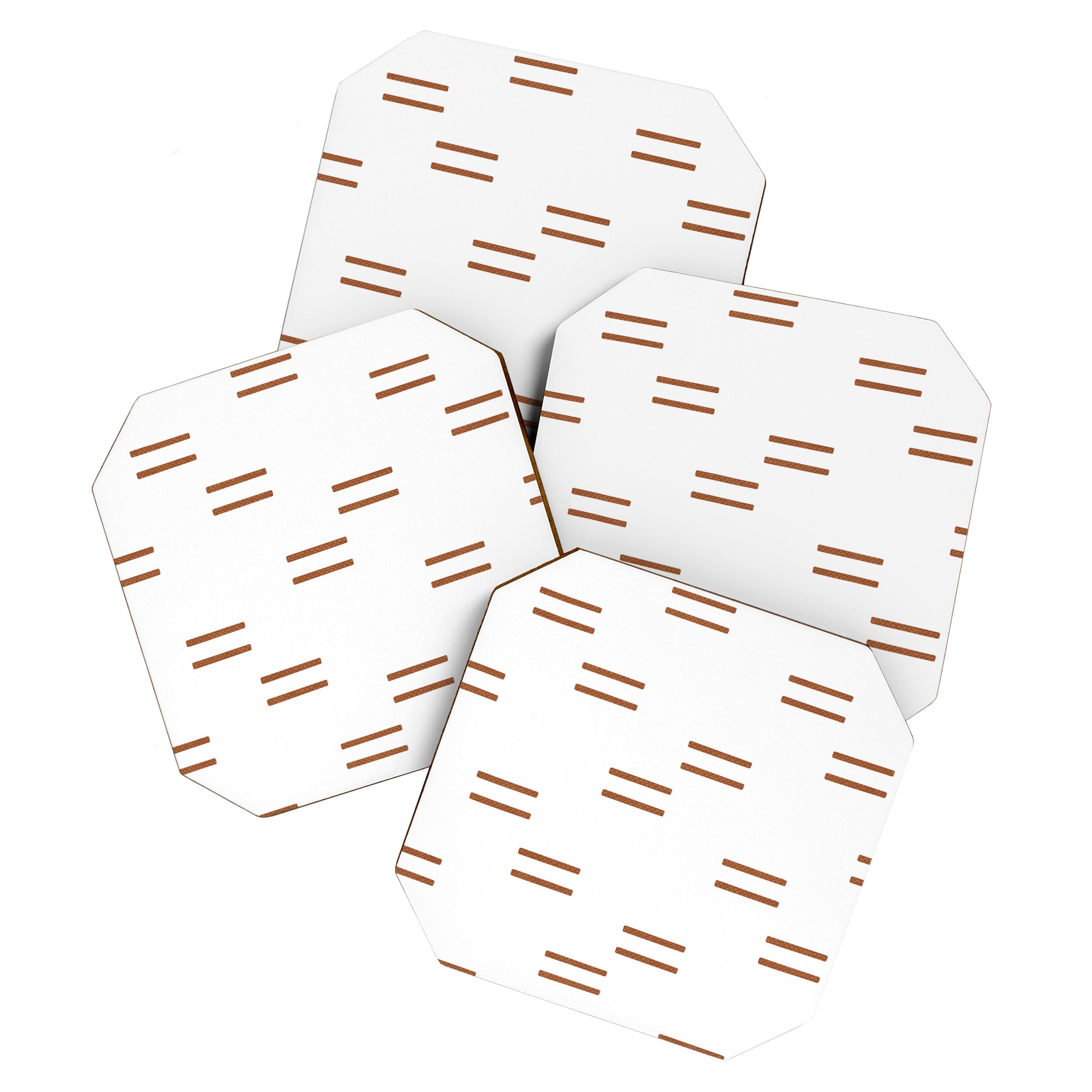 double dash in burnt orange on white Coaster Gallery Image 1