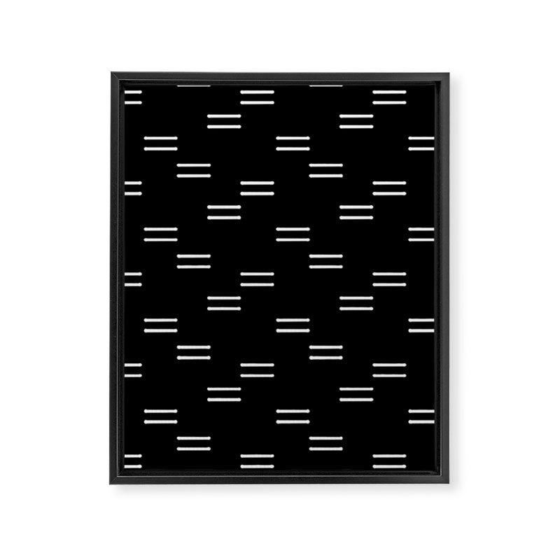 double dash on black Framed Canvas Print Gallery Image 8