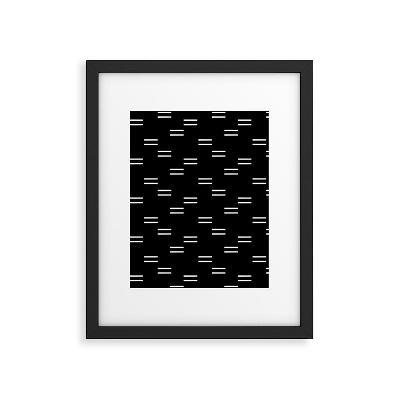 double dash on black Framed Art Print Gallery Image 6