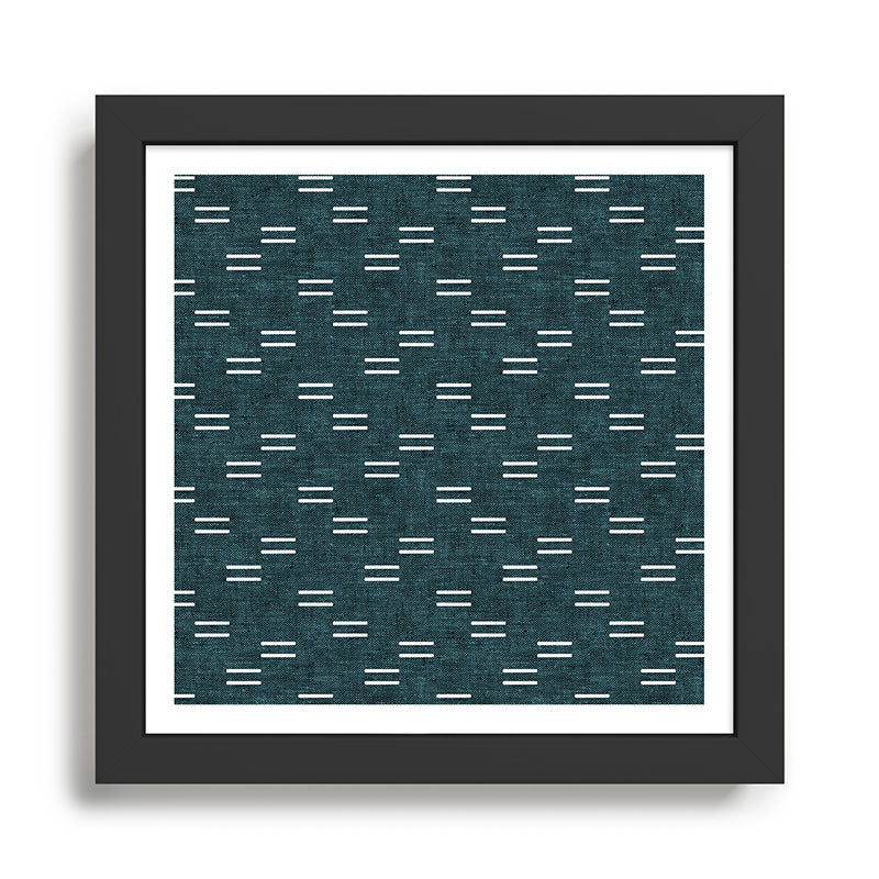 double dash on dark teal Framed Art Print Gallery Image 1
