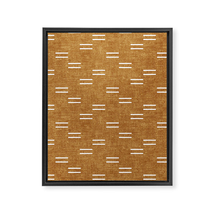double dash on mustard Framed Canvas Print Gallery Image 1