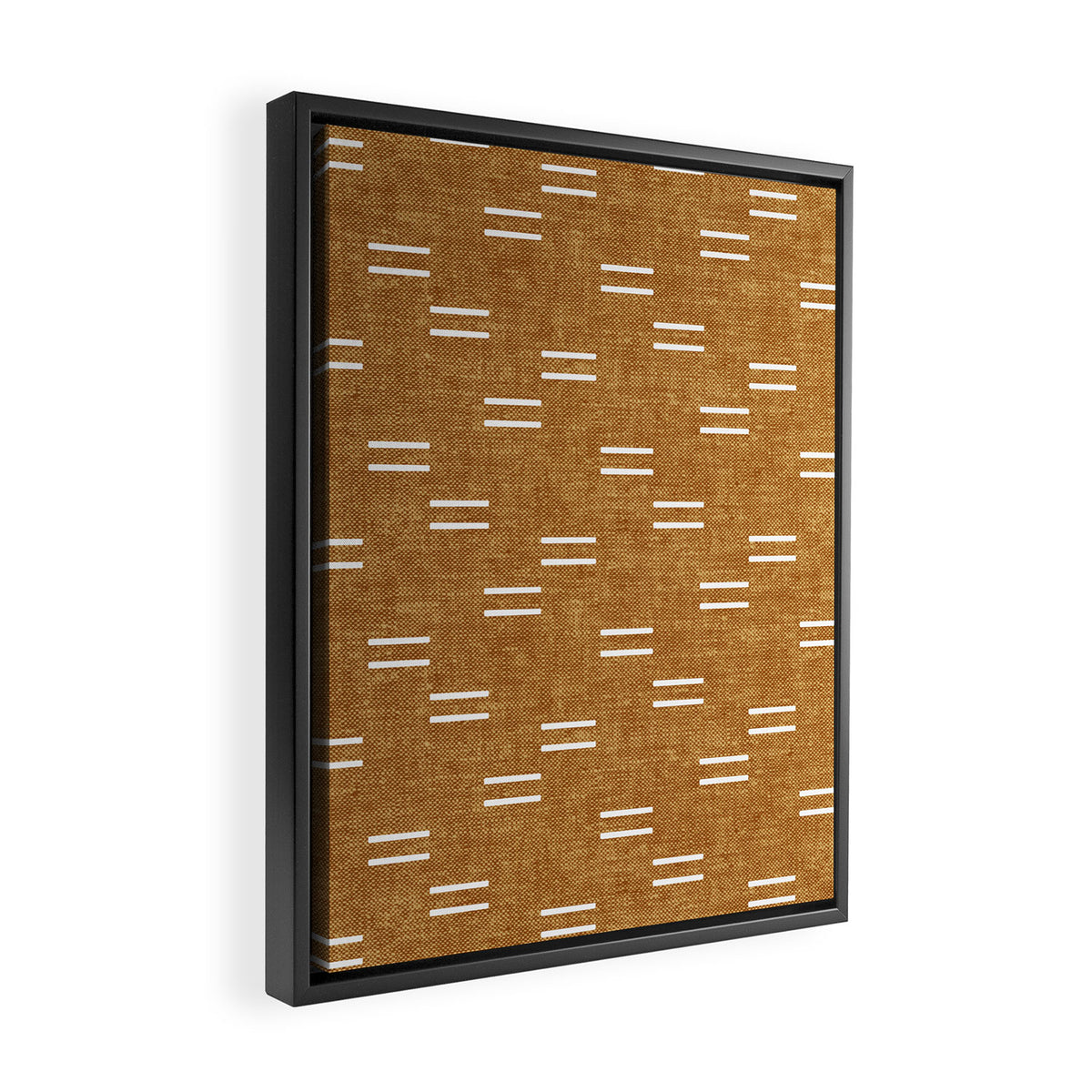 double dash on mustard Framed Canvas Print Gallery Image 2