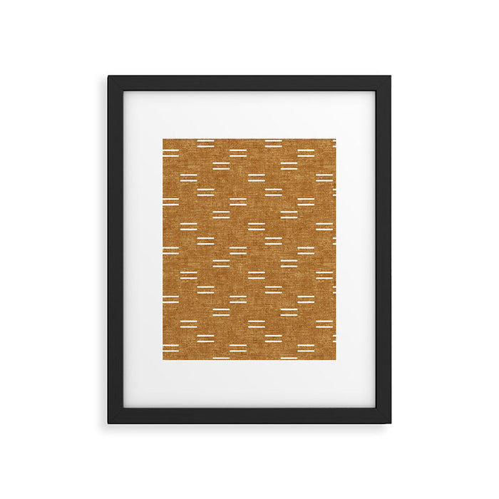 double dash on mustard Framed Art Print Gallery Image 1