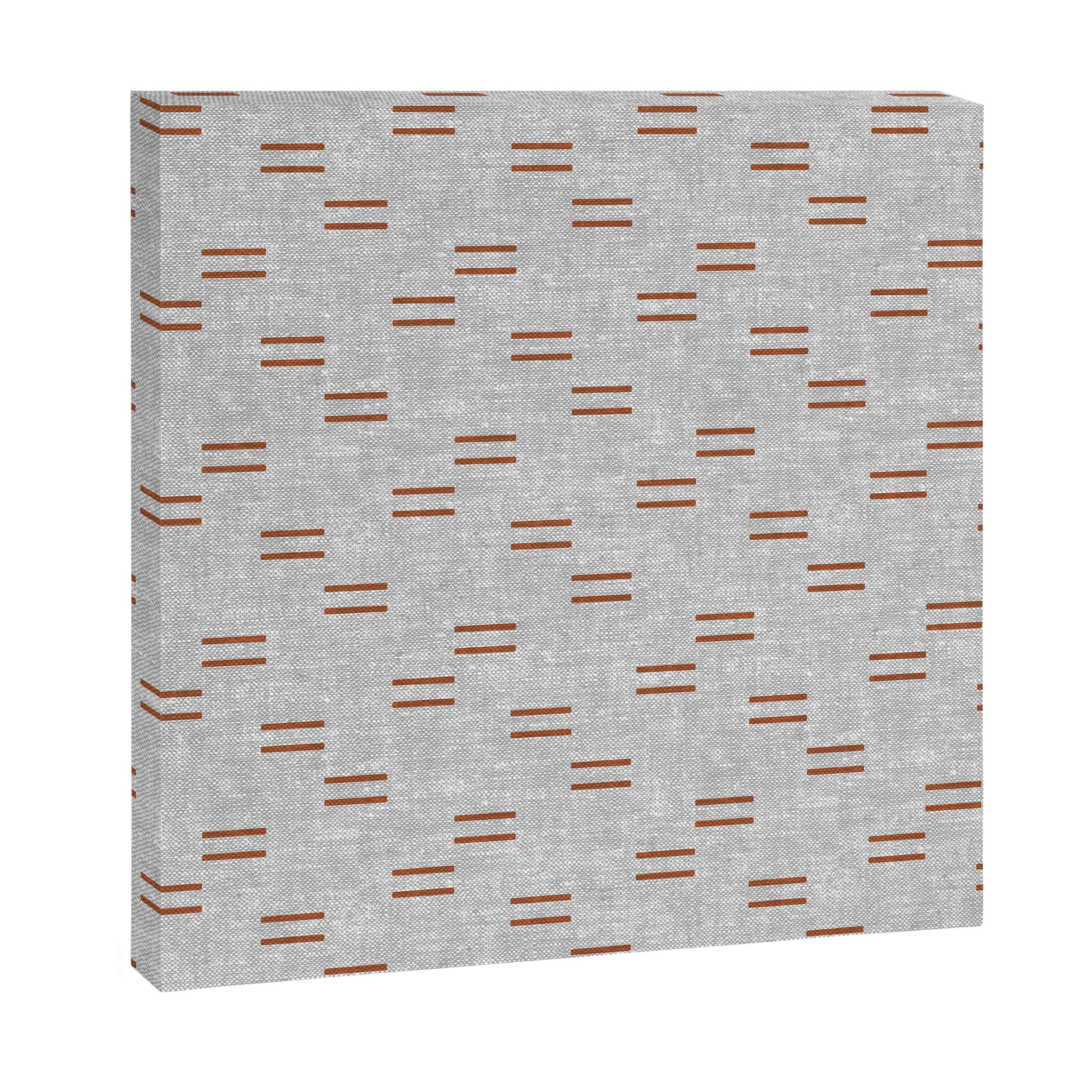 double dash - rust on greige Canvas Print Gallery Image 3