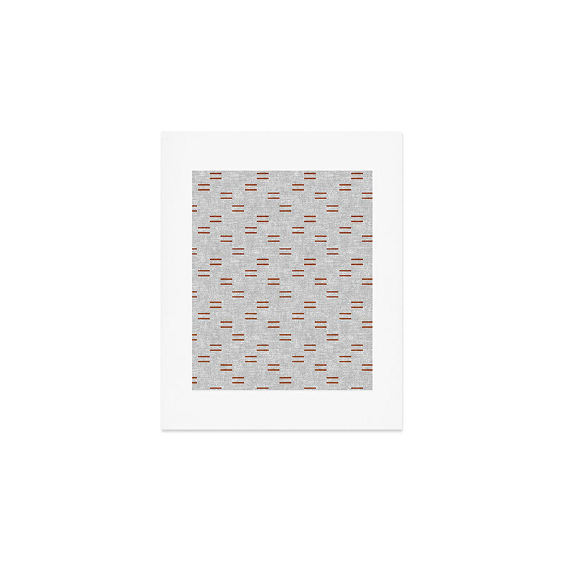 double dash - rust on greige Art Print Gallery Image 1