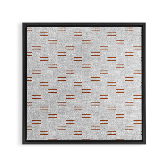 double dash - rust on greige Framed Canvas Print Gallery Image 1