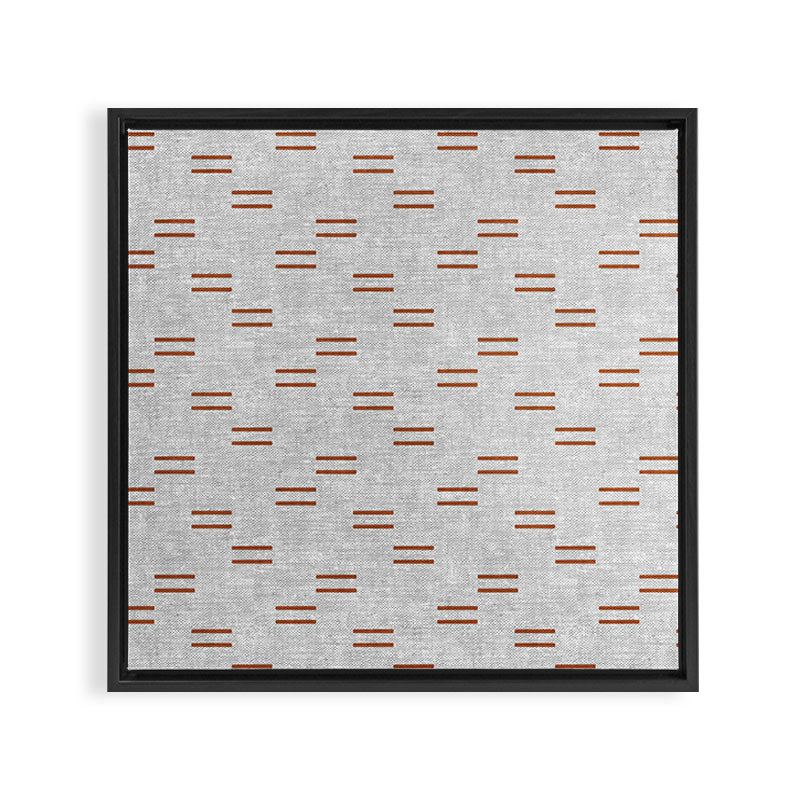 double dash - rust on greige Framed Canvas Print Gallery Image 3