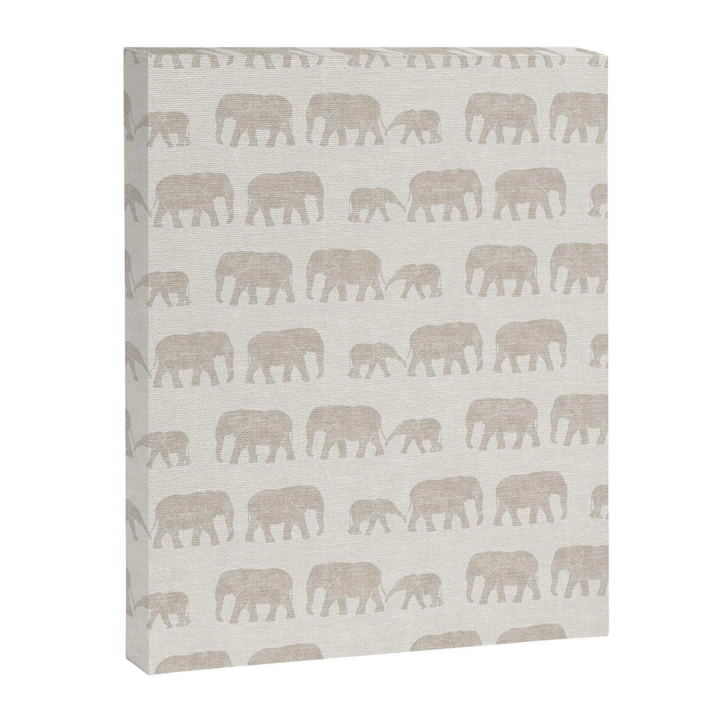 elephant march - beige Canvas Print Gallery Image 8