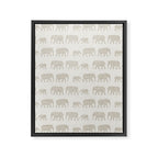 elephant march - beige Framed Canvas Print Gallery Image 8
