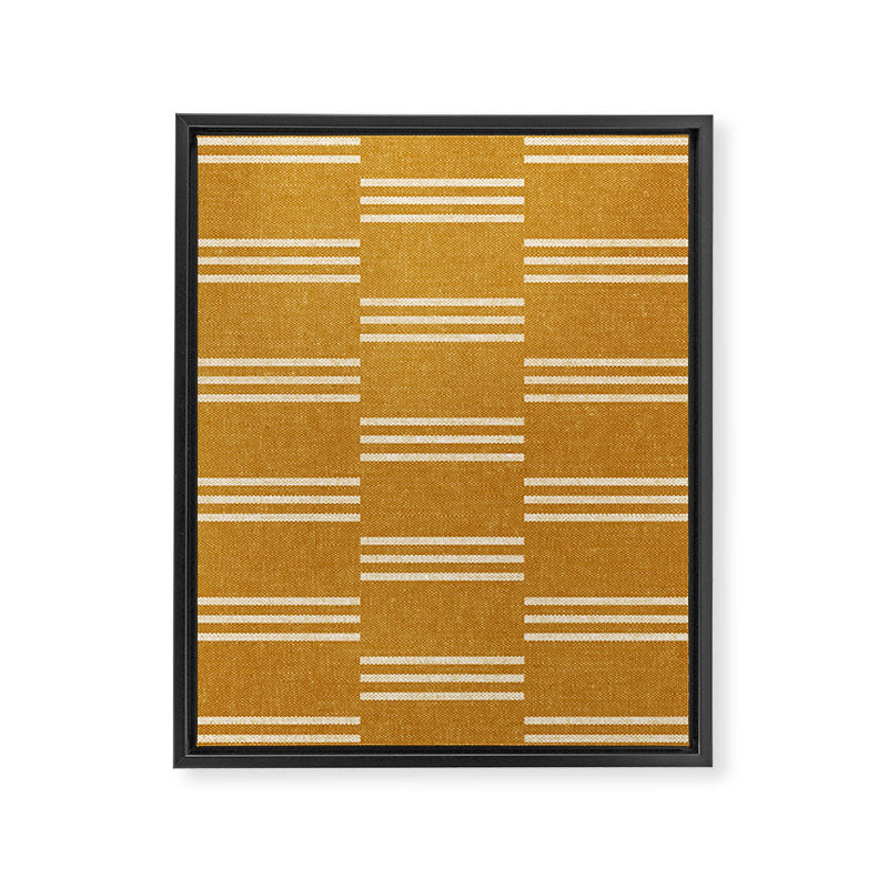 ella stripe - mustard Framed Canvas Print Gallery Image 8