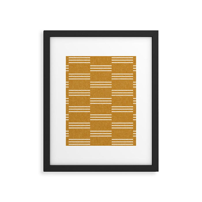 ella stripe - mustard Framed Art Print Gallery Image 1