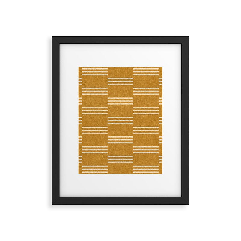 ella stripe - mustard Framed Art Print Gallery Image 6