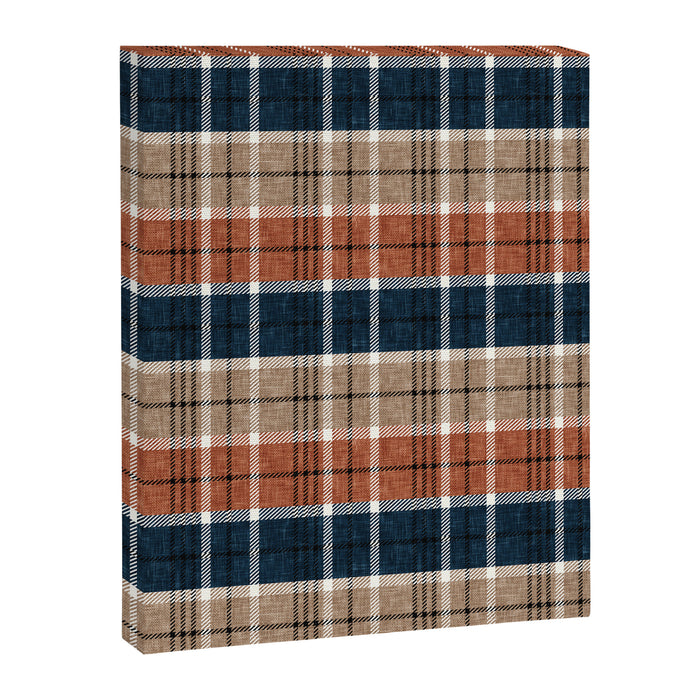 fall plaid - navy, orange & tan Canvas Print Gallery Image 1