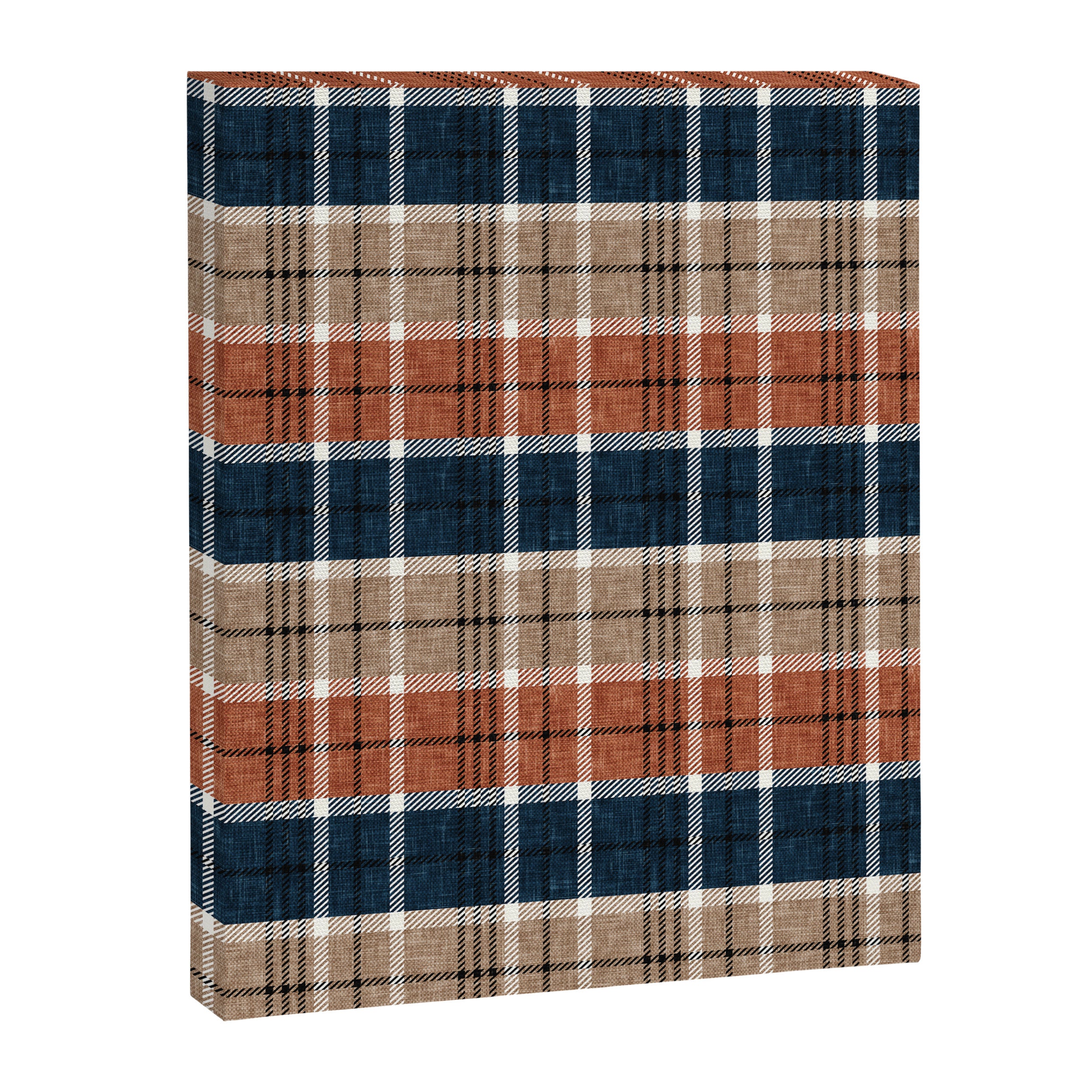 fall plaid - navy, orange & tan Canvas Print Gallery Image 8