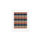 fall plaid - navy, orange & tan Art Print Gallery Image 1