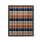 fall plaid - navy, orange & tan Framed Canvas Print Gallery Image 8