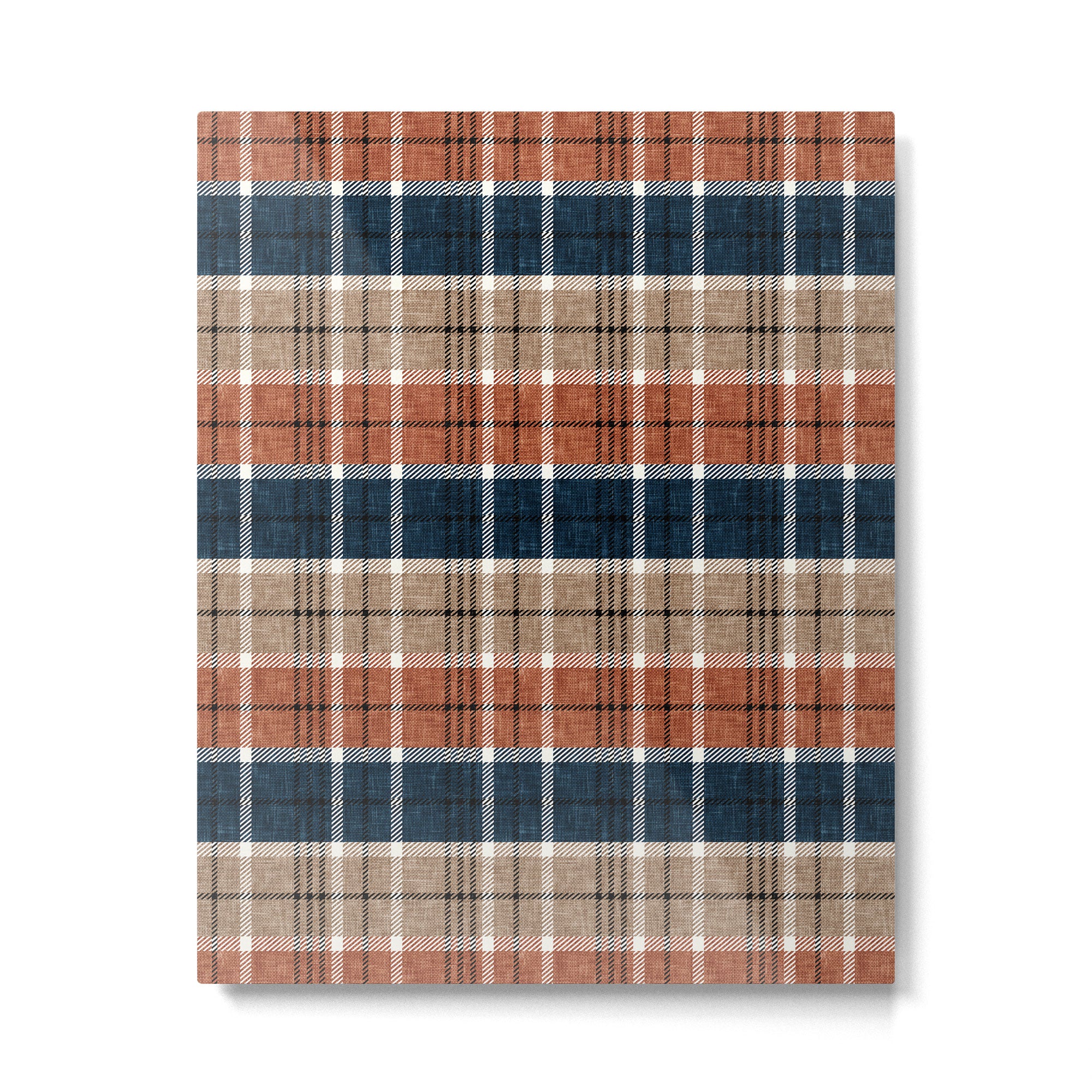 fall plaid - navy, orange & tan Metal Print Gallery Image 6