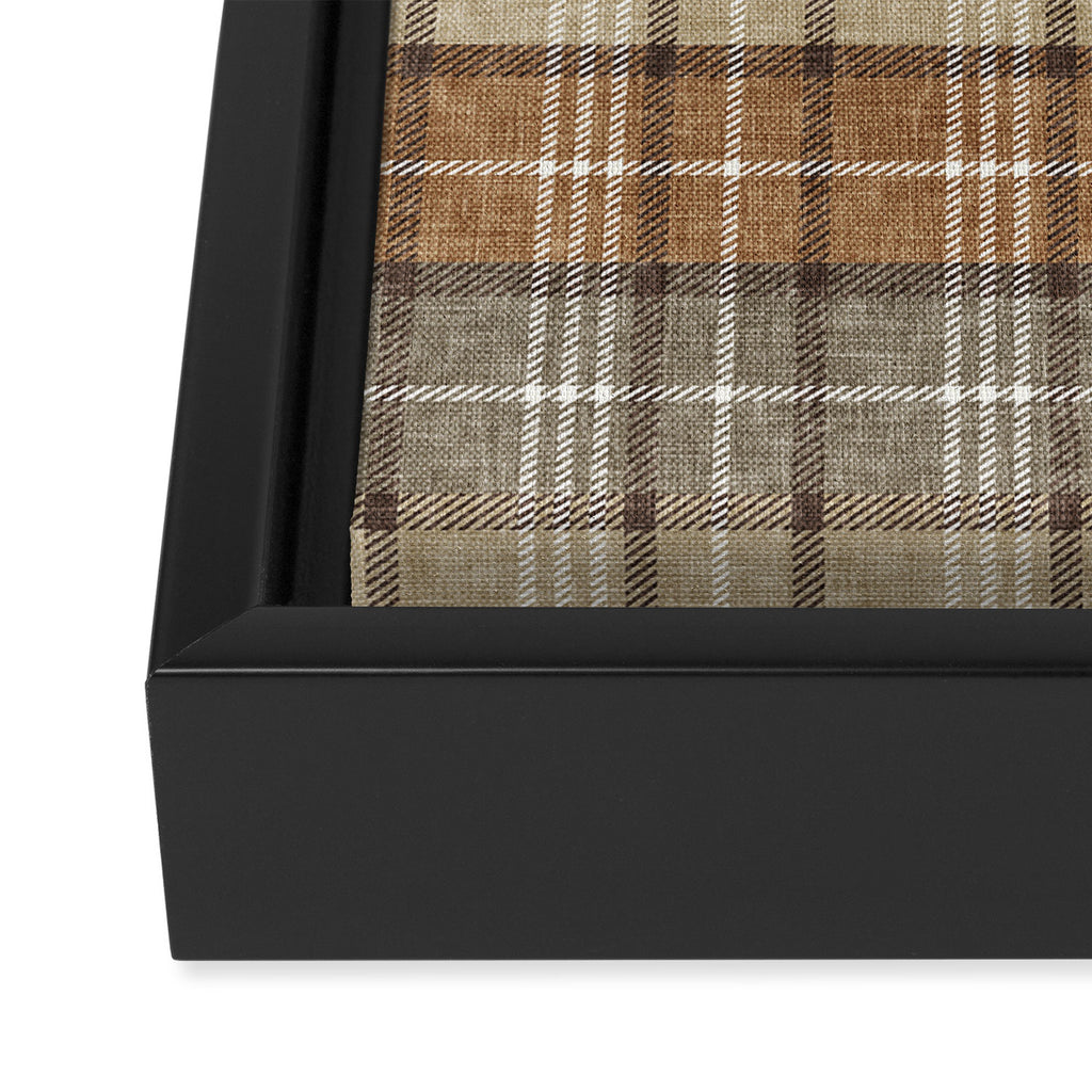 fall plaid - neutral earth tones Framed Canvas Print Gallery Image 3