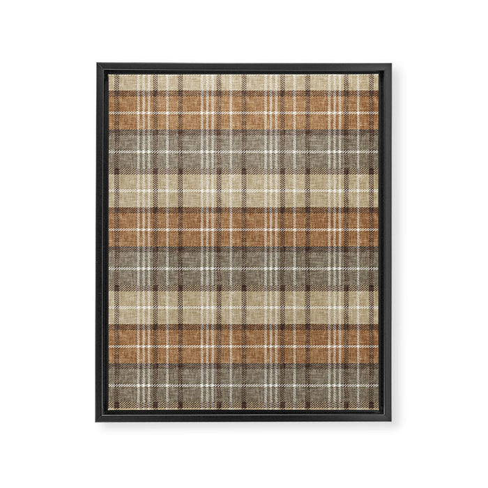 fall plaid - neutral earth tones Framed Canvas Print Gallery Image 1