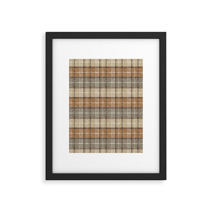 fall plaid - neutral earth tones Framed Art Print Gallery Image 1