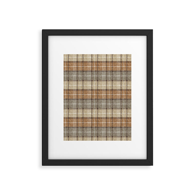 fall plaid - neutral earth tones Framed Art Print Gallery Image 6