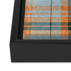 fall plaid - orange and blue Framed Canvas Print Gallery Image 3