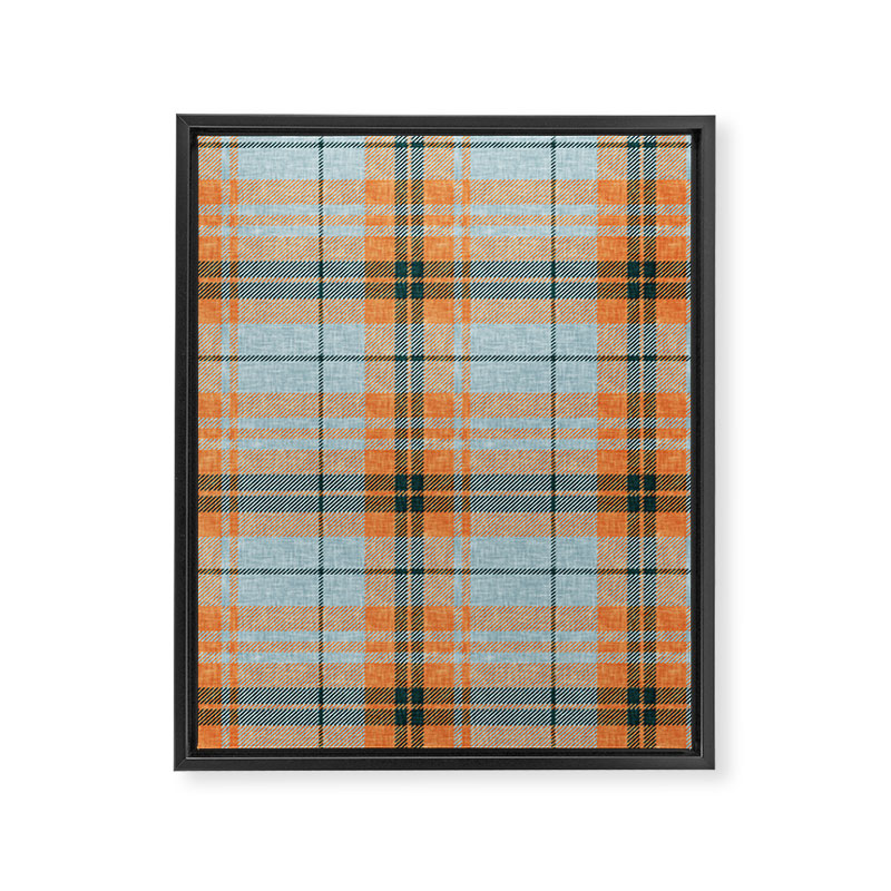 fall plaid - orange and blue Framed Canvas Print Gallery Image 8