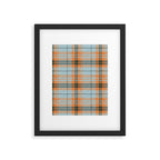 fall plaid - orange and blue Framed Art Print Gallery Image 6