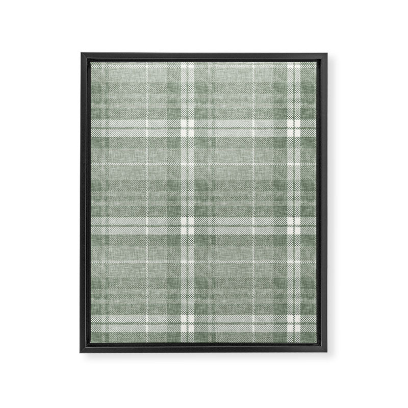 fall plaid - sage Framed Canvas Print Gallery Image 8