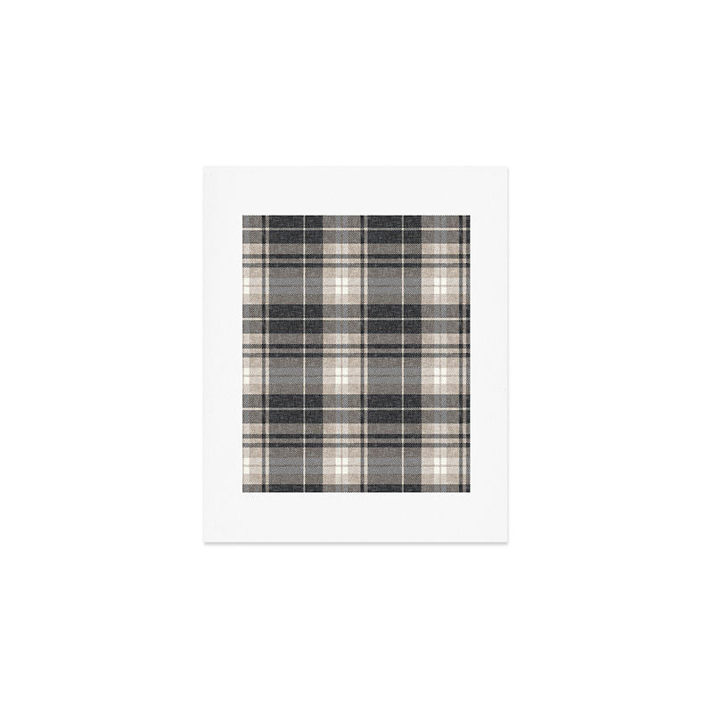 fall plaid - tan and charcoal Art Print Gallery Image 1